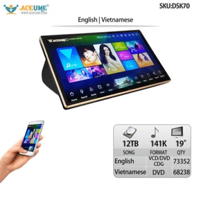 12TB HDD 141K Englisch, Vietnamesische Songs, Touchscreen Karaoke Player + Mixer + Mikrofon - Bild 1 von 10