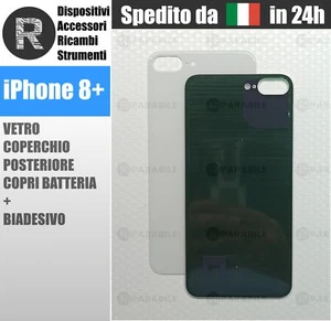 Coperchio Scocca Vetro Posteriore Copri Batteria per Apple Iphone 8 Plus ARGENTO - Foto 1 di 1