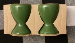 IKEA Raljans Green Easter Egg Cups New In Box Pair Ceramic Pottery - Picture 1 of 4