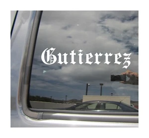 Gutierrez - Old English Last Name Surname Car Vinyl Decal Window Sticker 22027 - Bild 1 von 2