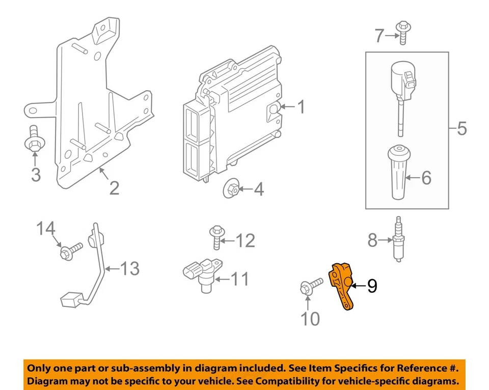 Sistema de encendido eléctrico Ford OEM 12-23 C-Max-Sensor Crnkshft 6M8Z6C315AA Foto 1 de 1