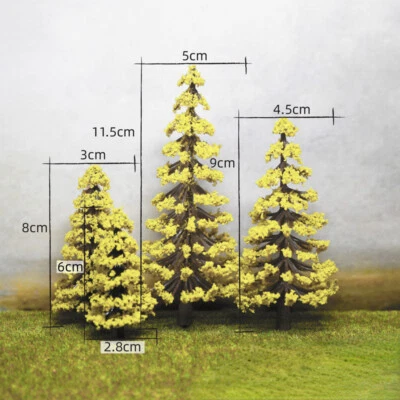 3PC HO/OO Scale Courtyard Trees Miniatures Withered Pines Forest Garden Plants - Image 1 of 2
