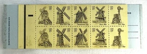 US STAMPS SCOTT #1742a WINDMILLS 15C BOOKLET PANE MNH, 1980 - Picture 1 of 2