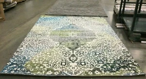 IVORY / PEACOCK BLUE 8' X 10' Back Stain Rug, Reduced Price 1172633066 WTC672B-8 - Picture 1 of 4