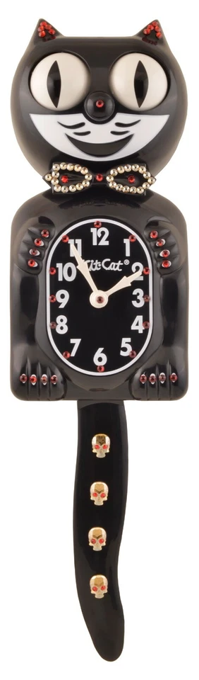 Gold/Red Skull Kit-Cat Klock Swarovski Authorized Custom Edition Jeweled Clock - Image 1 of 1