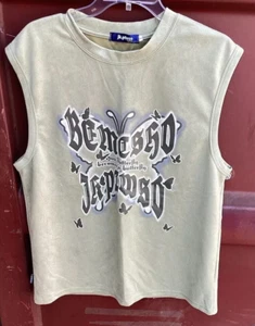 Jk Ptwso Seuded Butterfly Shirt Sleeveless Shirt Size Large - Picture 1 of 5