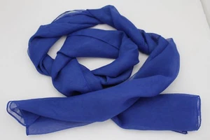 Damen langer Hals durchsichtig fester Stoff geometrisch blau Mode Schal Halstuch Schärpe Krawatte - Bild 1 von 12