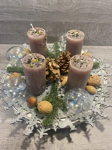 Adventskranz Künstlich Grau Weihnachtsdeko Kerzen Weihnachtsdekoration - Bild 1 von 6