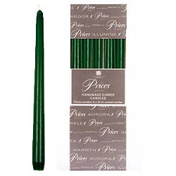 Prices Handmade Dinner Candles - Evergreen Green 10 X 25cm Venetian
