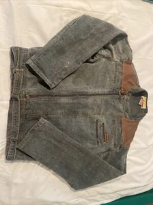 Vintage Cotler Jacket Leather Denim Full Zipper Size XS - Picture 1 of 12