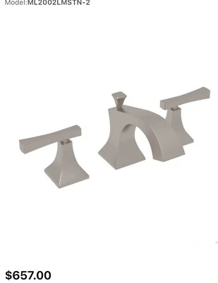 Grifo de baño Rohl ML2002LMSTN-2 Matheson 1,2 GPM amplio con drenaje emergente Foto 1 de 4