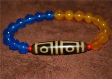 tibet real 4 eyes dzi bead bracelet amulet tibetan genuine four eyed gzi pendant