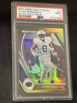 2021 Prizm Draft Picks Allen Robinson Black Gold SP 1/5 PSA 9 - Image 1 of 3