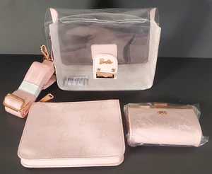 SET 3 STÜCKE NEU Loungefly Barbie Clear Lucite Tasche & Kisslock Geldbörse / TAGS - Bild 1 von 19