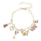 Simple Butterfly Charm Bracelets Wristband Adjustable Metal Chain Bangle Jewelry