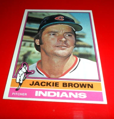 1976 Topps Blank Back Error JACKIE BROWN CLEVELAND INDIANS NR MINT - Image 1 of 2