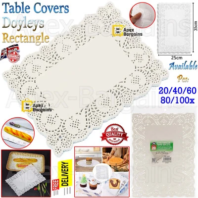 Rechteckige Serviette Spitze Papier Decken Tischabdeckungen Doyleys Catering Kuchenhalter UK - Bild 1 von 4