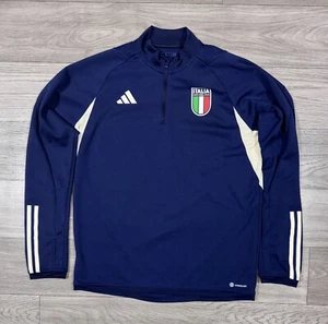 Adidas Italy Italia Tiro 22/23 Training Jacket Size L Blue 1/4 Zip Soccer HS9852 - Picture 1 of 9