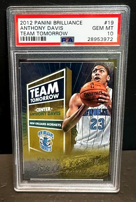 Anthony Davis 2012-13 Panini Brilliance Team Tomorrow Rookie RC #19 PSA 10 GEM - Image 1 of 2
