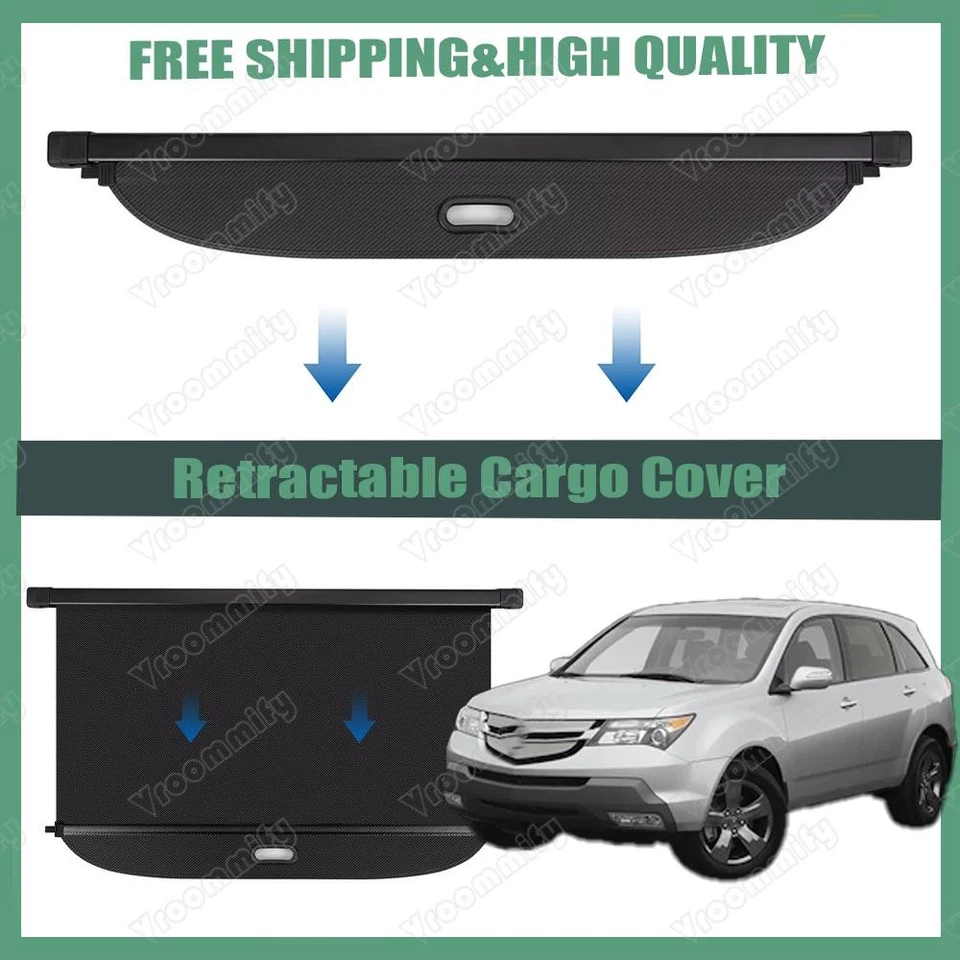Cubierta protectora de carga trasera negra para maletero apta para Acura MDX 2007-2013 cubierta de carga Foto 1 de 1