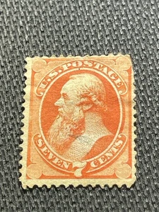 Estampilla antigua de Estados Unidos de 1873 Scott #160 Stanton promedio usada con cancelación débil - Imagen 1 de 5