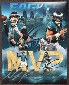 philadelphia Eagles Signed Photo, 8x10 With COA, Nick Foles, Jalen Hurts, MVPs - Picture 1 of 4