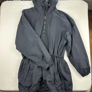 Women's Vintage Eddie Bauer Windbreaker Parka Jacket Sz S Black - Picture 1 of 6