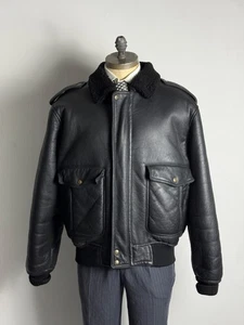 Vintage Shearling Aviator Jacket Real Leather Sheepskin G-1 Schott Size 54 Man - Picture 1 of 16