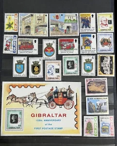 GIBRALTAR 1990 COMPLETE YEAR SET - STAMPS MINT MNH - 21 STAMPS & 1 BLOCK - Picture 1 of 1