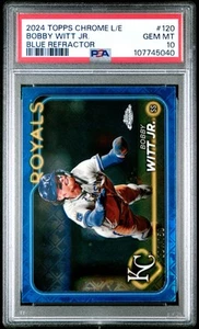 2024 Topps Chrome Logofractor #120 Bobby Witt Jr. rifrattore blu PSA 10/150 - Foto 1 di 2