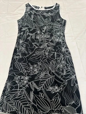 Danny and Nicole Mujer Vestido Talla 10 Negro/Blanco Diseño Floral Vestido Lápiz Foto 1 de 3