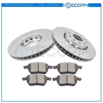 Front Ceramic Brake Pads And Rotors For AUDI A4 QUATTRO A6 VOLKSWAGEN PASSAT Foto 1 de 4