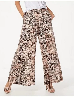 Pantalón Haute Hippie Tribe Leopardo 'Lillian' Gasa Pierna Ancha Nuevo Foto 1 de 4