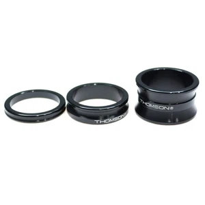 Thomson Aluminum Headset Spacer Pack, 1-1/8" 3/Bag - Black - Picture 1 of 3