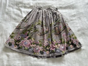 True Vintage 1950s Lilac Purple Japanese Floral Pattern Skirt Fits UK 6 FADED - Picture 1 of 16