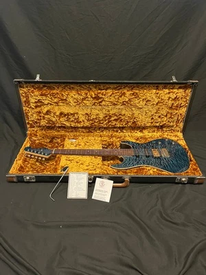Don Grosh Bent Top Custom Guitar Massive Trans Blue Quilt Top-Fralins WOHSC - Image 1 of 4