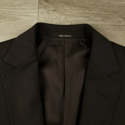 Abrigo Deportivo Z Zegna Hombre 40R Delgado Micro Cuadros Lana Dos Botones Doble Ventilación Blazre Foto 1 de 4