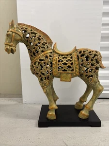 Große Carolyn Kinder Austin Haus Tang Stil filigrane Chunar Pferd Skulptur - Bild 1 von 16