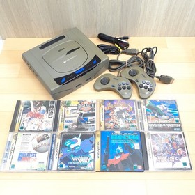 Sega Saturn Console Japan Gray Bundle with 8 Games & 2 Controllers HST-3210