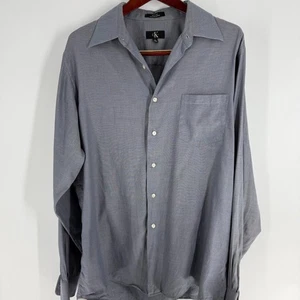 Calvin Klein Long Sleeve Button Up Dress Shirt Blue Large 16 1/2 36/37 - Picture 1 of 12