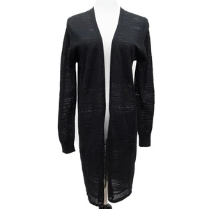 Revolve One Grey Day Black Lightweight Spring Open Front Cardigan Size Medium - Picture 1 of 11