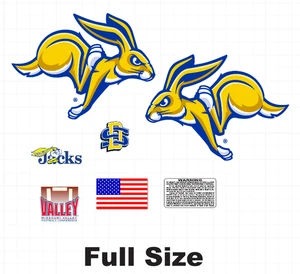 South Dakota State JackRabbits Full size Football Helmet Decal Set 8 Mil Convex - Picture 1 of 1