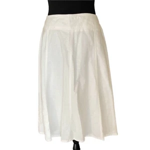 Chadwicks Women's White Flare Skirt Knee Length Side Zipper Lined Size 12 - Picture 1 of 4