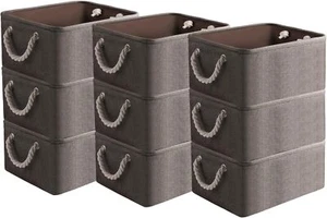 9 Pack Storage Basket Bins & Decorative Baskets Fabric Storage Cubes - Picture 1 of 7