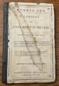 Lessons for Every Sunday In The Year, Antique 1862 Sunday School Book Number One - Picture 1 of 11