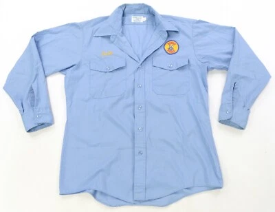 Camisa de Empleado Informal Pan de Conejo Elbeco Duracloth Años 70 80 Azul 16/33 Rara De Colección Foto 1 de 4