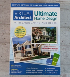 Virtual Architect Ultimate Home Design Software Home Landscape Decks Win 10 NEW - Afbeelding 1 van 14