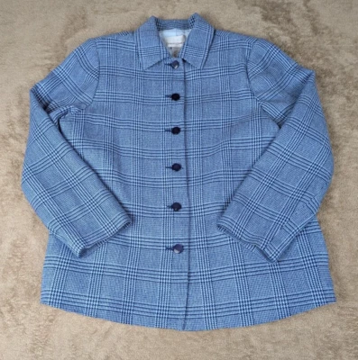Chaqueta a Cuadros Draper's & Damon's Azul, Talla Grande, Botón Frontal, Estilo Clásico Foto 1 de 4