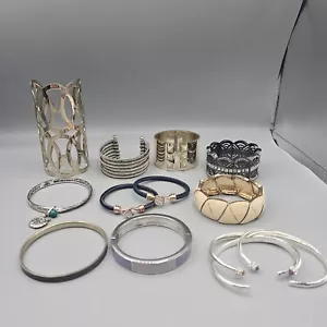 Cuff Bangle Gauntlet Bracelet Lot (13) Multicolor Wearable Industrial Crystal - Picture 1 of 10