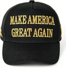 MAGA Hat Donald Trump Hat Red Black Dark MAGA One Size Black and Gold Maga Hat